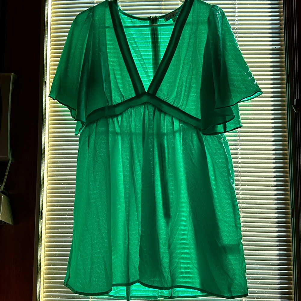 She + Sky Large Mint V Neck Top